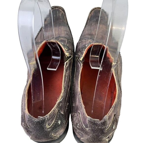 Robert Wayne Western Vegas Mens Loafers Leather Rustic Studded Slip On Shoes 7 - Picture 10 of 16